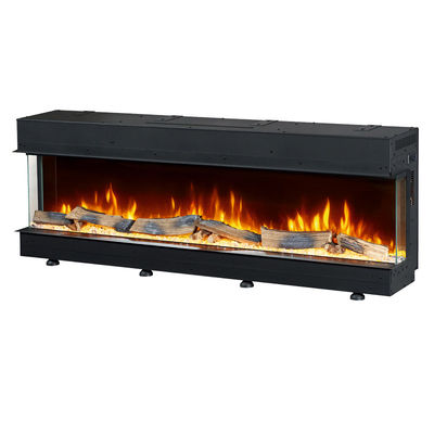 Innovative 3 Sides Real Flame Fireplace - Aquarium Style