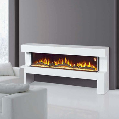 Innovative 3 Sides Real Flame Fireplace - Aquarium Style