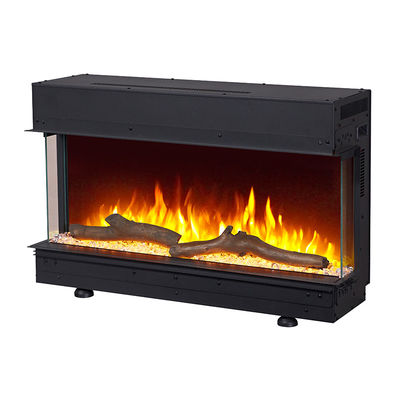 Innovative 3 Sides Real Flame Fireplace - Aquarium Style