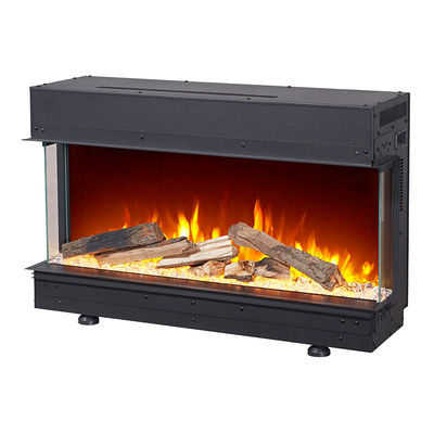 Innovative 3 Sides Real Flame Fireplace - Aquarium Style