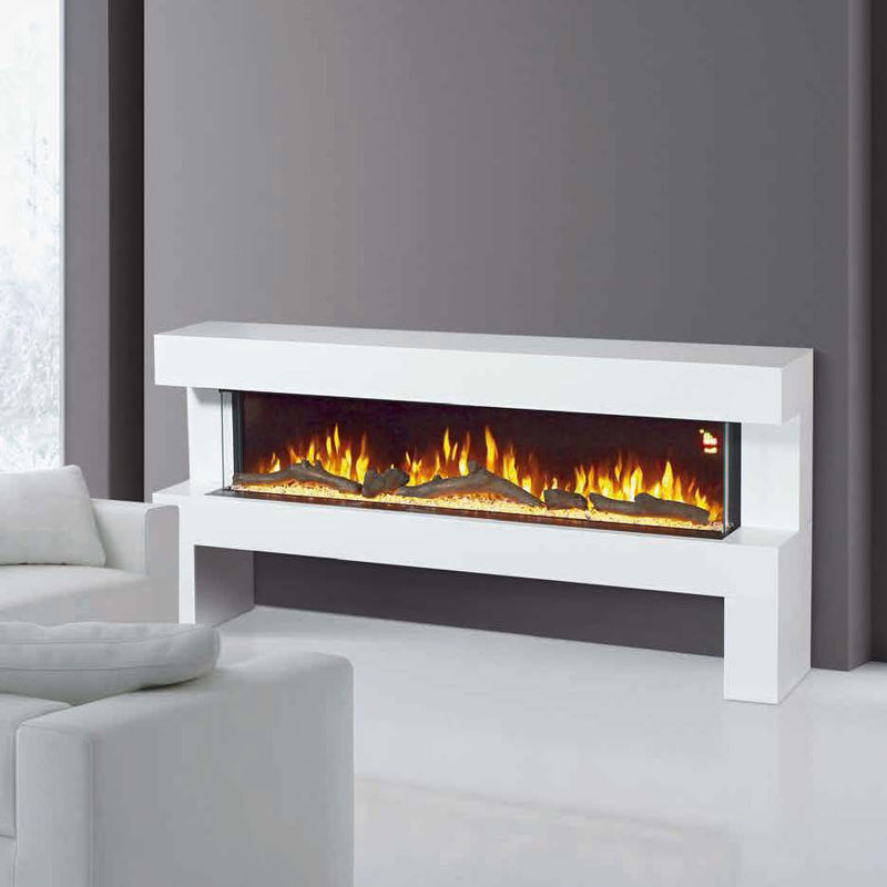 Innovative 3 Sides Real Flame Fireplace - Aquarium Style